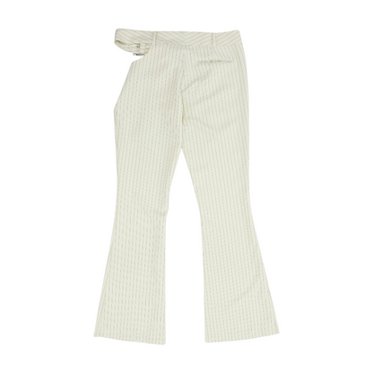 Beige Striped Pants