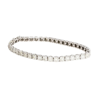 1.50 ct 10K White Gold Diamond Pave Link Tennis Bracelet