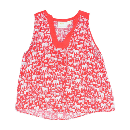 Red Graphic Blouse