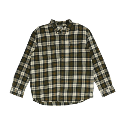 Green Plaid Flannel Button Down