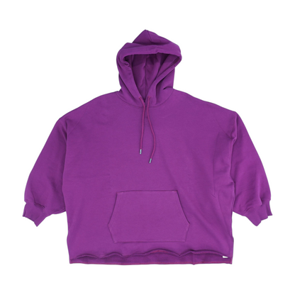 Magenta Solid Hoodie Pullover