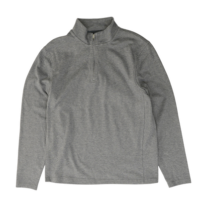 Gray Solid 1/4 Zip Pullover