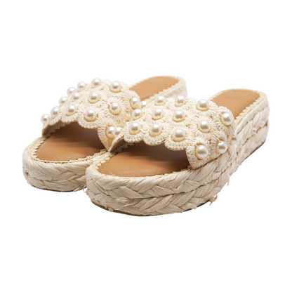 Ivory Wedged Sandals