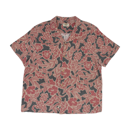 Pink Floral Short Sleeve Button Down