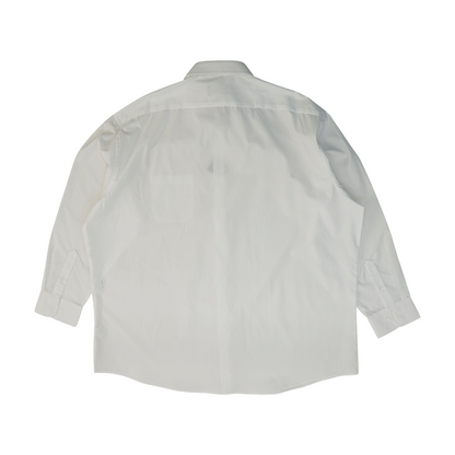 White Solid Long Sleeve Button Down