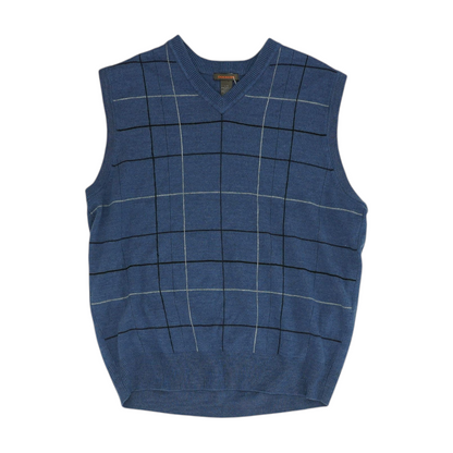 Blue Check Vest Sweater