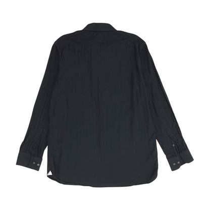 Navy Solid Long Sleeve Button Down