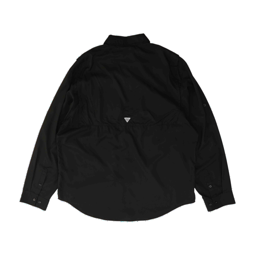 Black Solid Outdoor Button Down