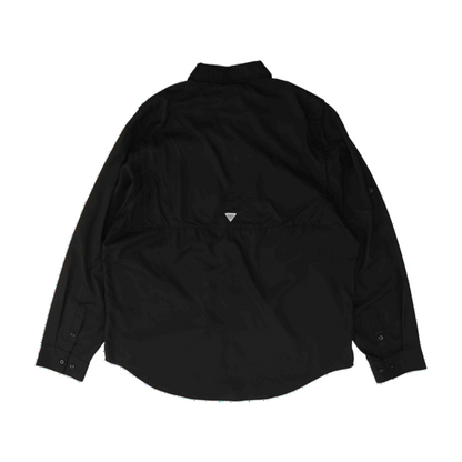 Black Solid Outdoor Button Down