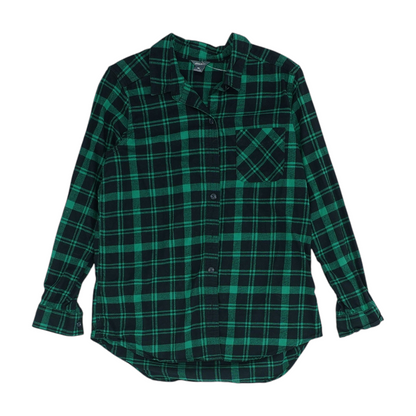 Green Plaid Flannel Button Down