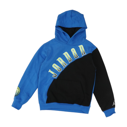 Blue Color Block Hoodie Pullover