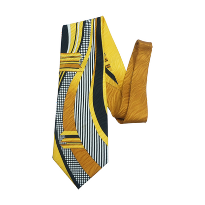 Vintage Yellow Abstract Neck Tie