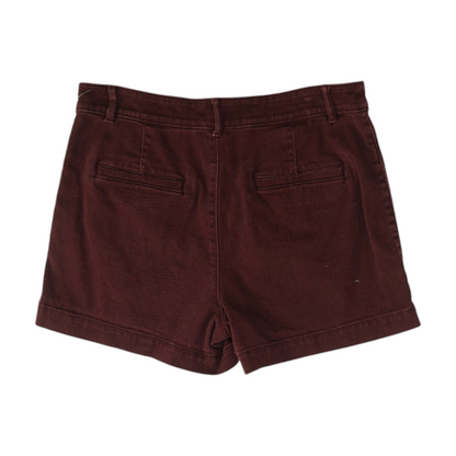 Brown Solid Denim Shorts