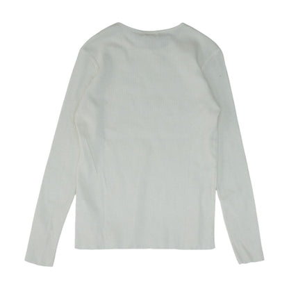 Ivory Solid Crewneck Knit Top