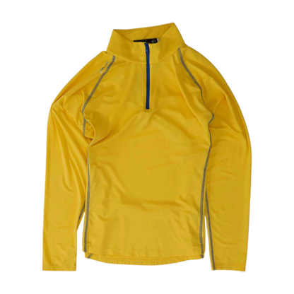 Yellow Solid 1/4 Zip Pullover
