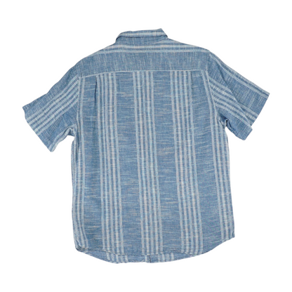 Blue Striped Short Sleeve Button Down