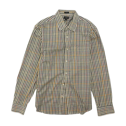 Beige Check Long Sleeve Button Down