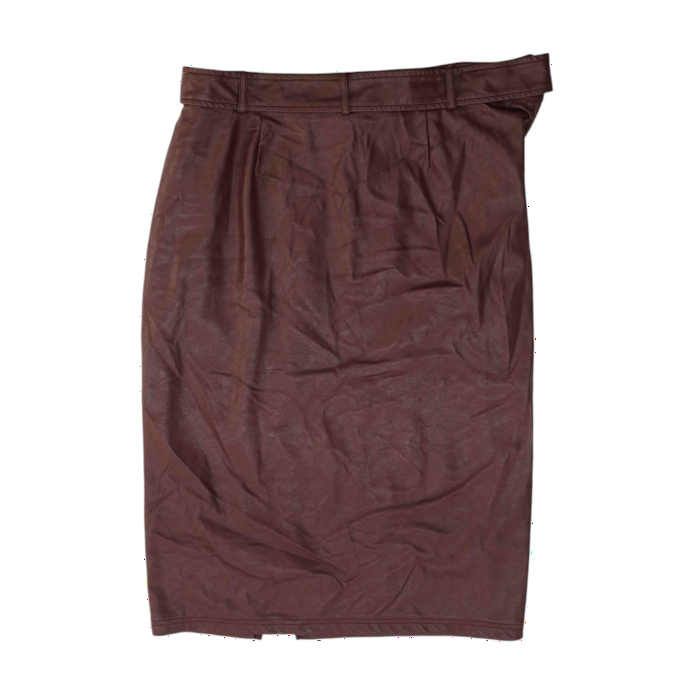 Maroon Plus Size Midi Skirt