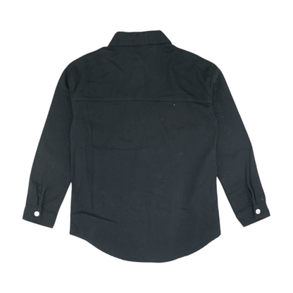 Black Solid Denim Jacket