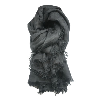 Black Monogram Silk Shawl