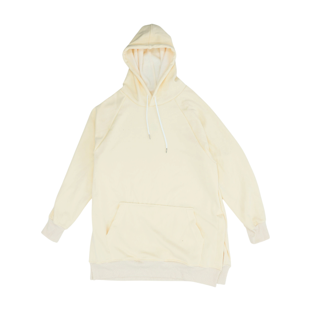 Yellow Solid Hoodie Pullover