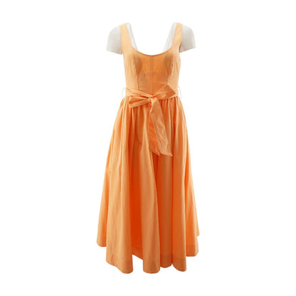 Orange Solid Maxi Dress