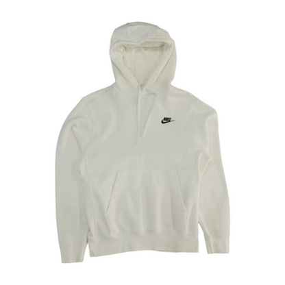 White Solid Hoodie Pullover