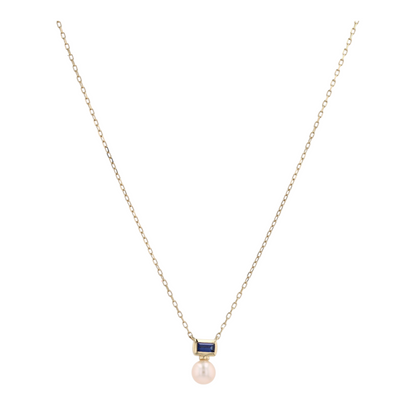 Sterling Silver Synthetic Sapphire Pendant Necklace