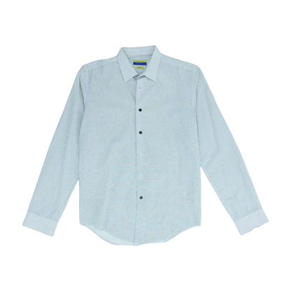 White Polka Dot Long Sleeve Button Down