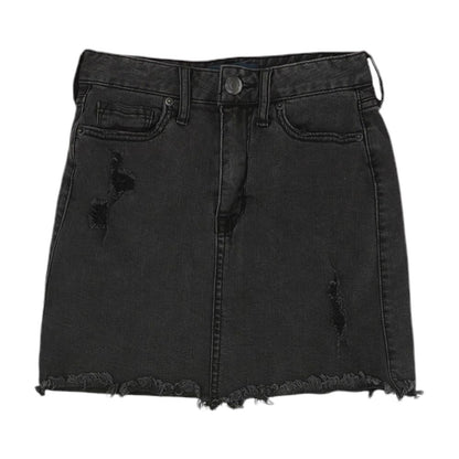 Black Solid Mini Skirt