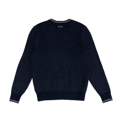 Navy Print Pullover Sweater
