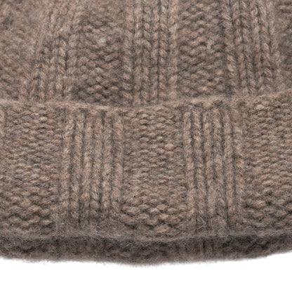 Gray Lightweight Textured Cashmere Beanie