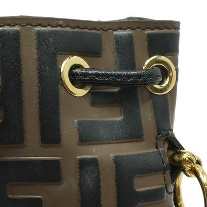 Brown Mini Mon Trésor Bucket Bag In FF Canvas