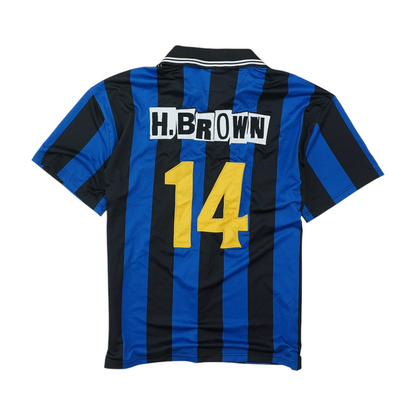 Blue Striped Short Sleeve Polo