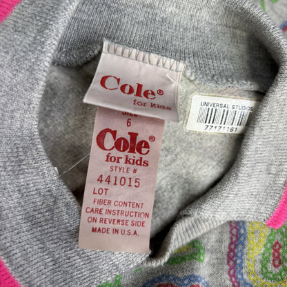 Vintage Gray Floral Sweatshirt Pullover