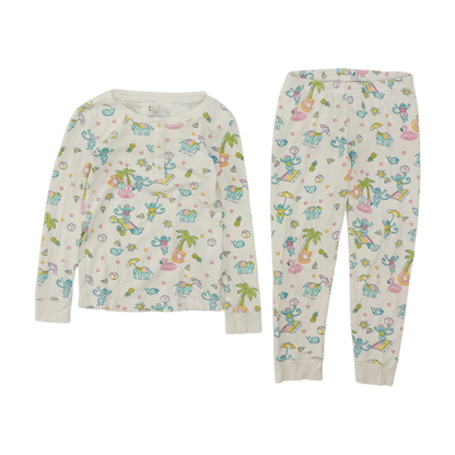 White Graphic Pajama Set