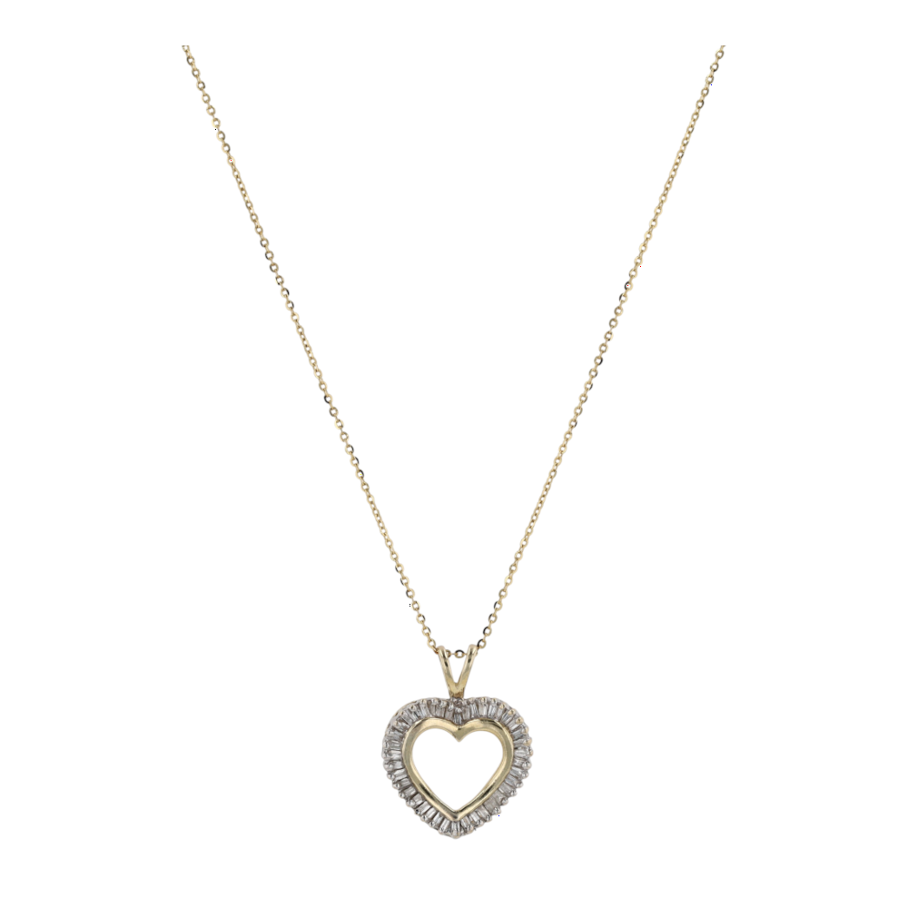 3/8 ctw 14K Two-Tone Gold Diamond Pendant Necklace