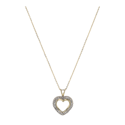 3/8 ctw 14K Two-Tone Gold Diamond Pendant Necklace