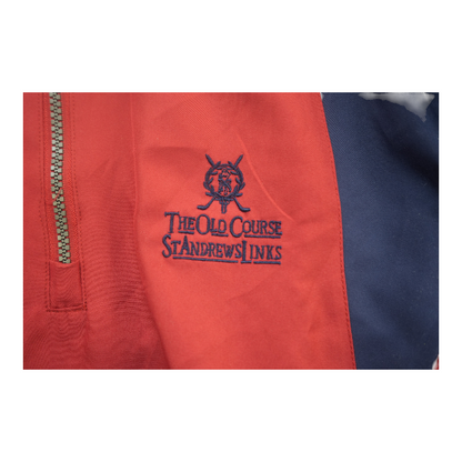 Red Color Block 1/4 Zip Pullover