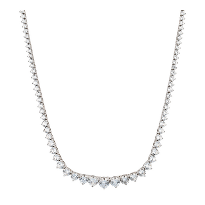 22 3/4 ctw Costume Synthetic Sapphire Tennis Necklace