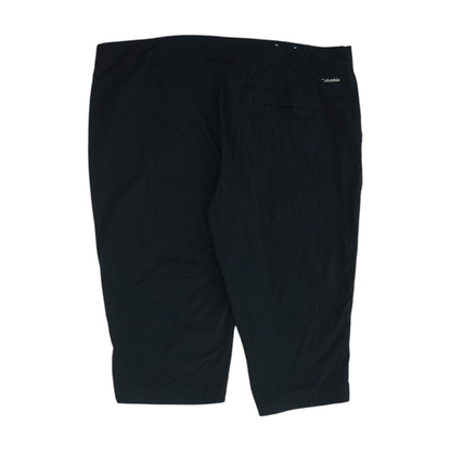 Black Solid Active Capris