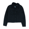 Black Solid Denim Jacket