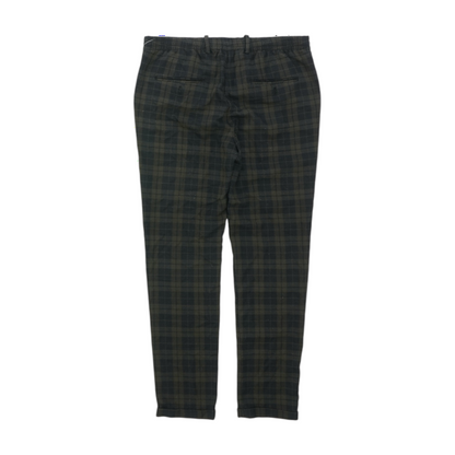 Olive Plaid Regular Pants