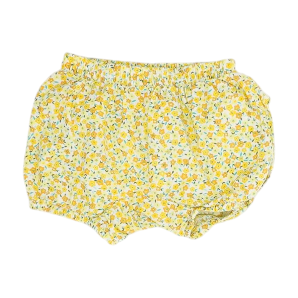 Yellow Floral Casual Shorts