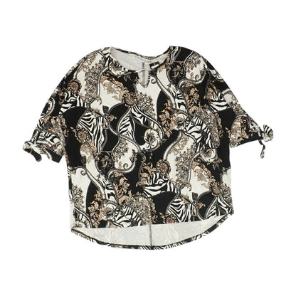Black Graphic Blouse