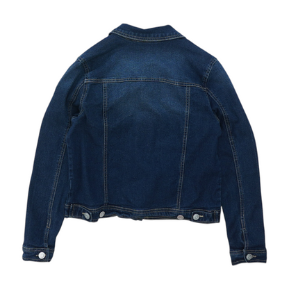 Blue Petite Solid Denim Jacket