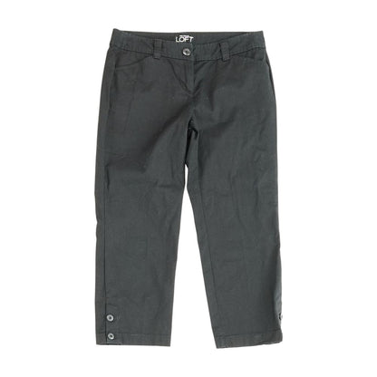 Black Solid Capri Pants