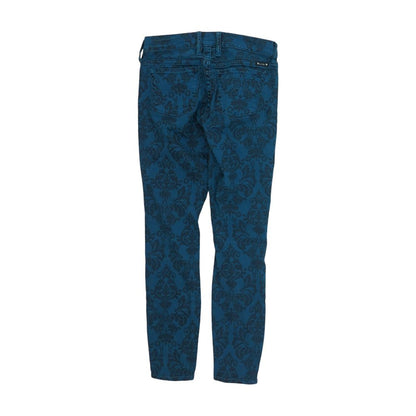 Blue Damask Skinny Leg Jeans