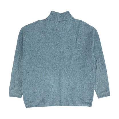Blue Solid 1/4 Zip Sweater