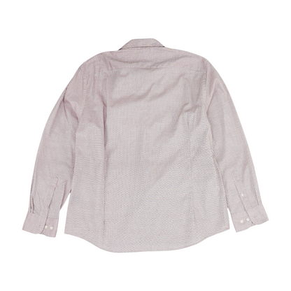 Beige Abstract Long Sleeve Button Down